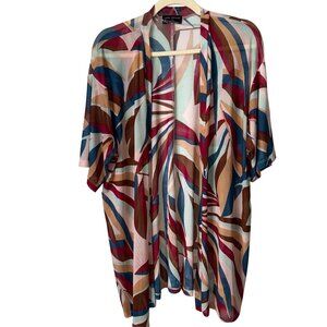 Lane Bryant Womens Abstract Print Kimono Cardigan Size 14/16 Multicolor